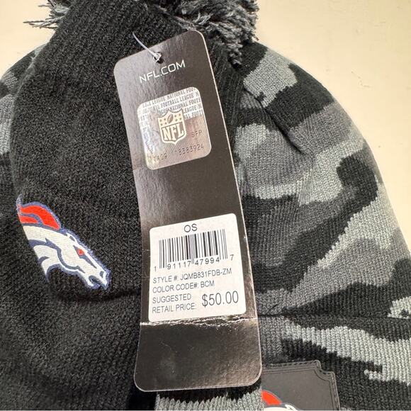 Denver Broncos Athletic Sporty Fan  Camo Theme Hats & Gloves Matching Set Sz OS - Picture 7 of 9